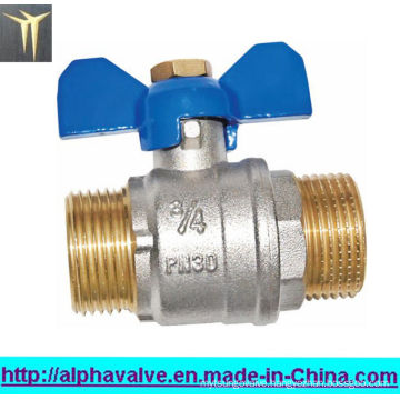 Full Bore Brass Ball Valve with Butterfly Handle (a. 0116)